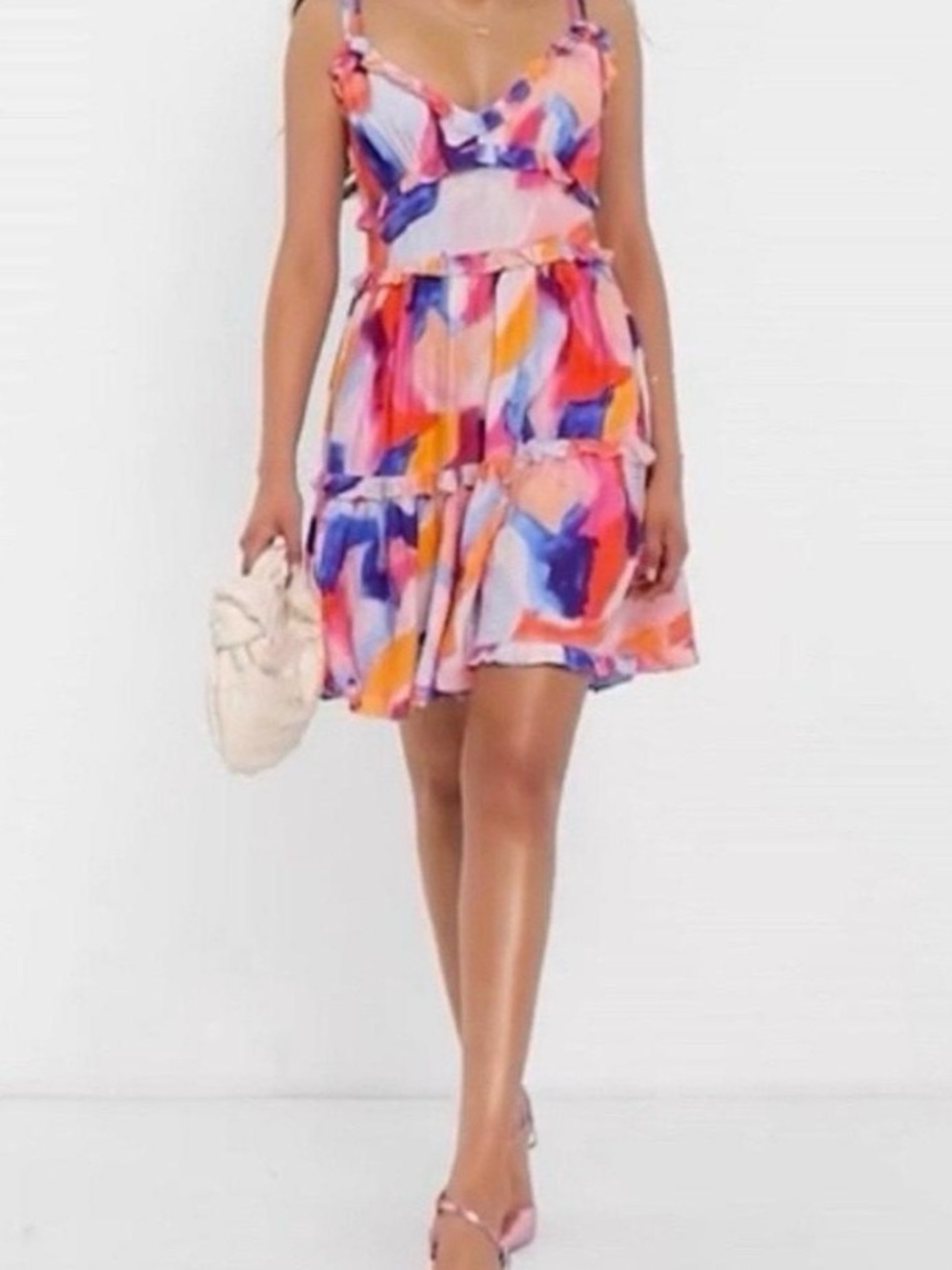 French Connection Isadora Tiered Cami Minidress Size 8